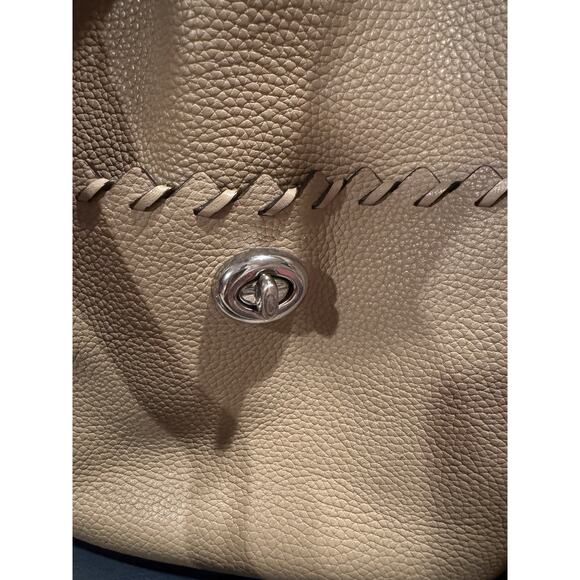 Coach Lora Leather Bucket Bag with Whipstitch Detail in the color light taupe - Picture 3 of 9